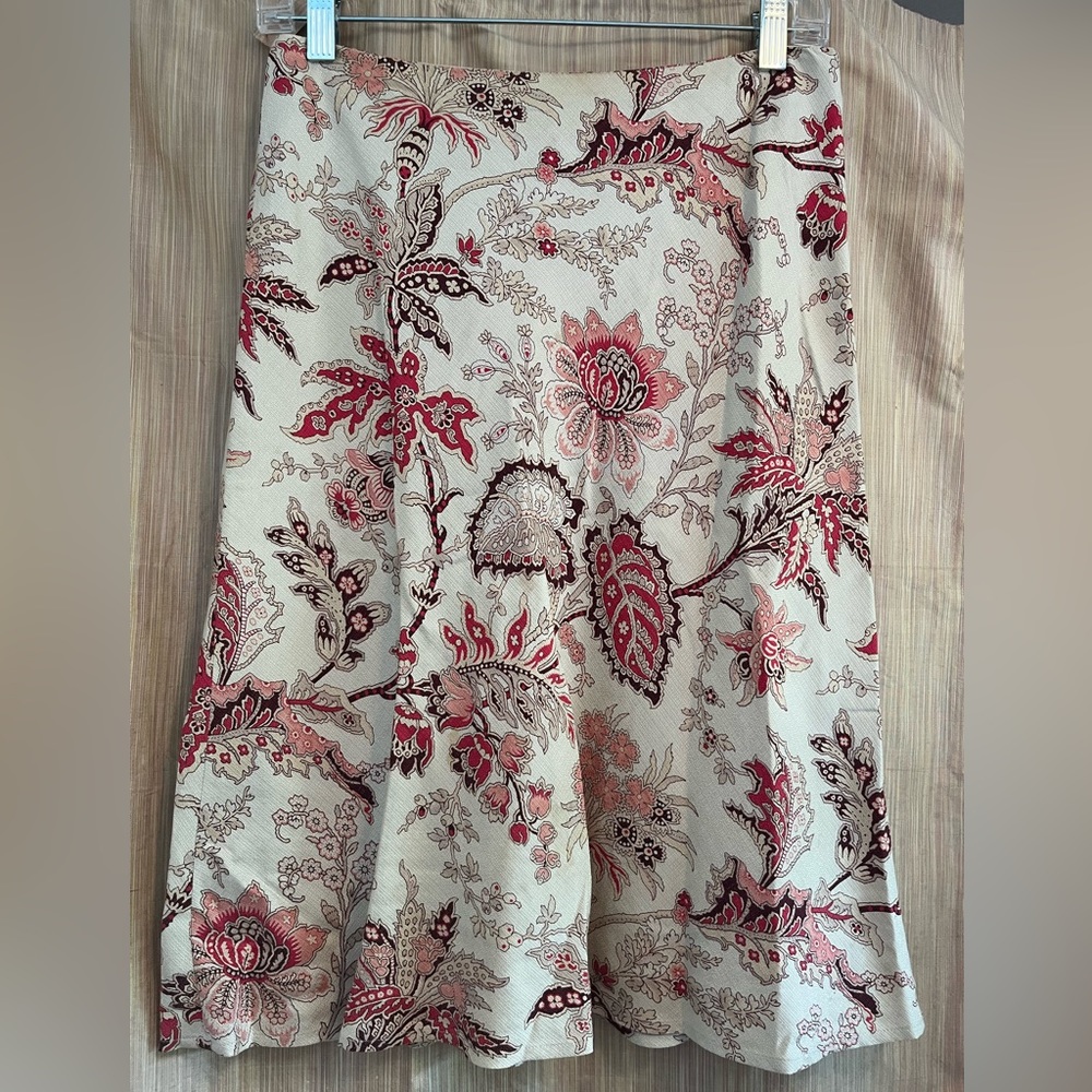 Ann Taylor Loft Floral Print Fit & Flare Skitt
